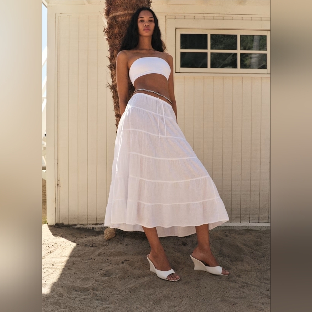 Wilfred White Tiered Midi Skirt - Picture 4 of 14
